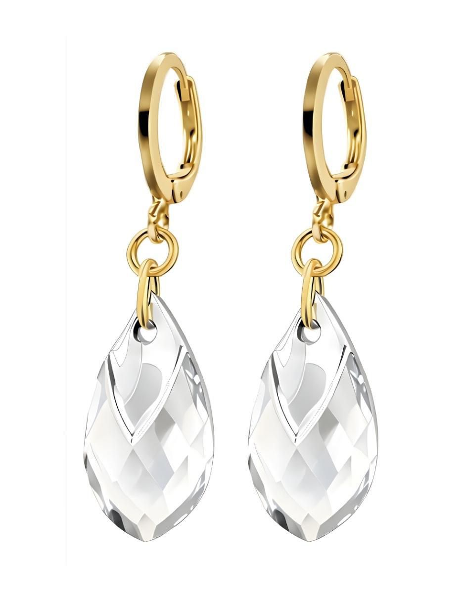 Aretes y collar de gota Aurore 18 k cristal 6