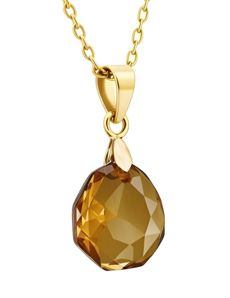 Aretes y collar de gota Aurore 18 k cristal 3