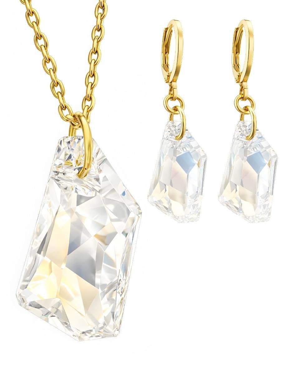 Aretes y collar Aurore 18 k cristal 1