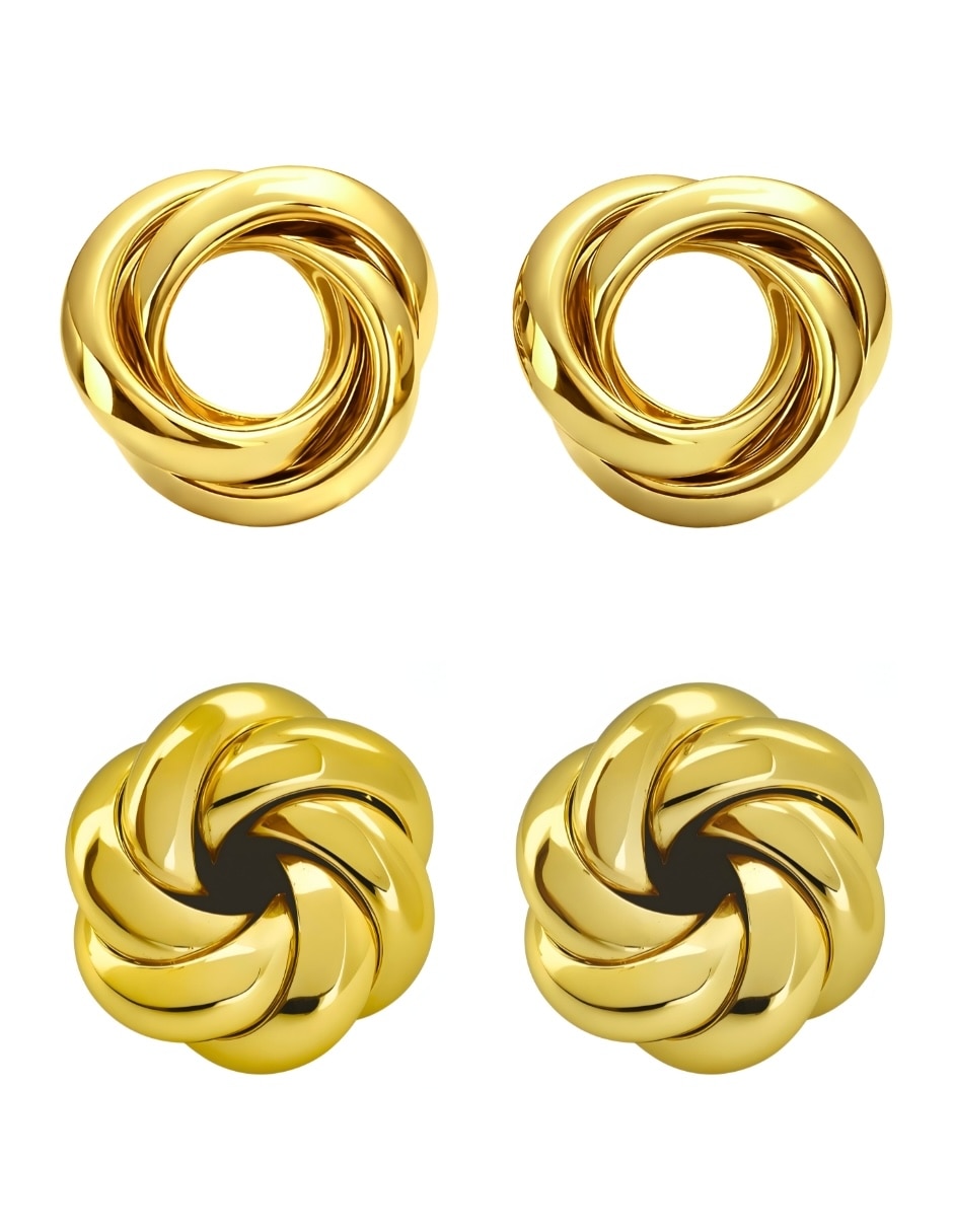 Broqueles de diferentes diseños aurore de metal 18 k con acabado baño de oro Broqueles de diferentes diseños aurore de metal 18 k con acabado baño de oro