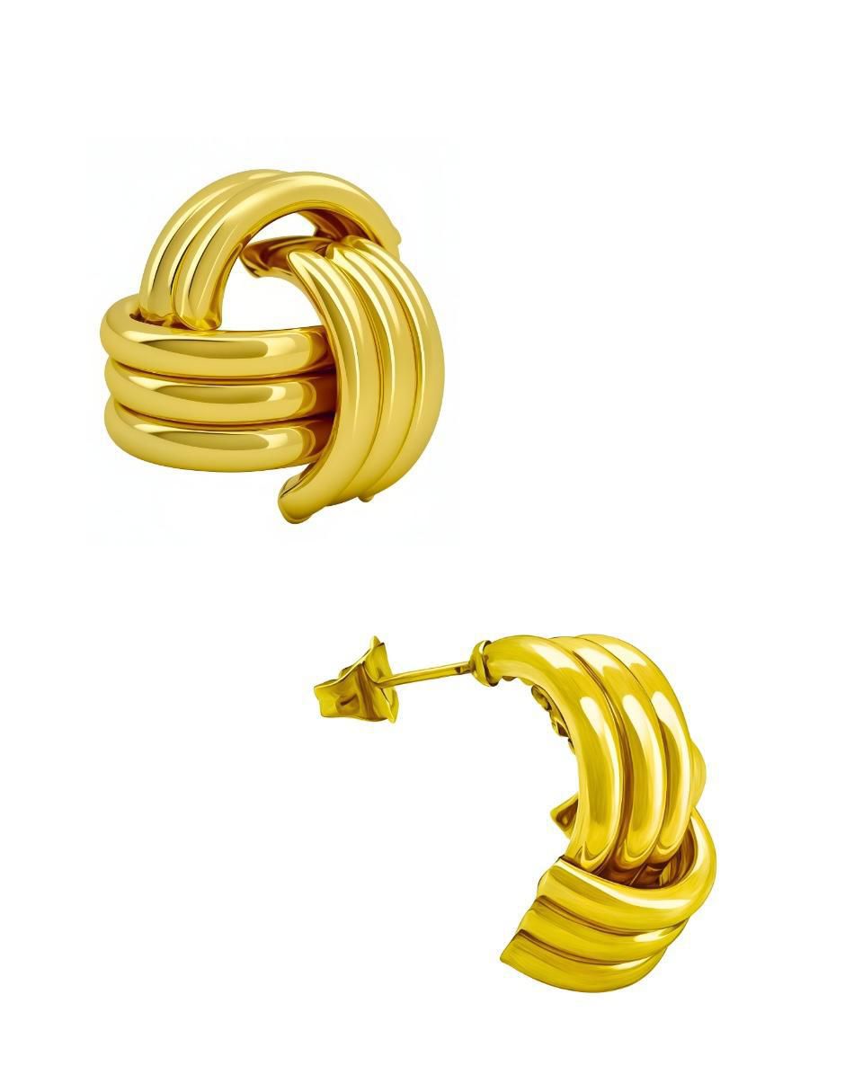 Broqueles Zvezda Aurore con acabado baño de oro 18 K