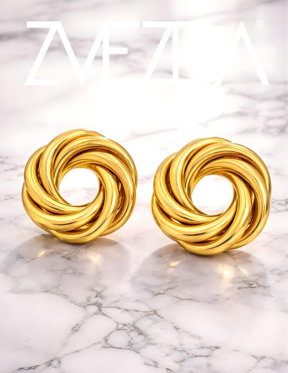 Broqueles Zvezda Aurore con acabado baño de oro 18 K