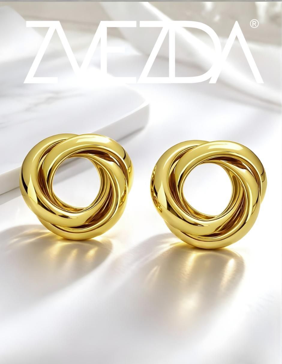 Broqueles Zvezda Aurore con acabado chapa de oro 18 K