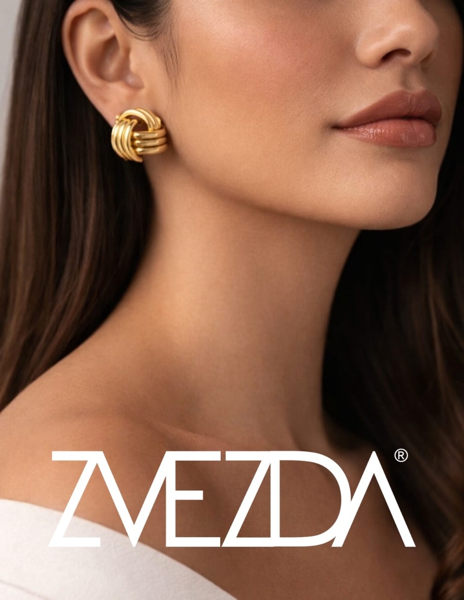 Broqueles Zvezda Aurore 18 K con acabado baño de oro