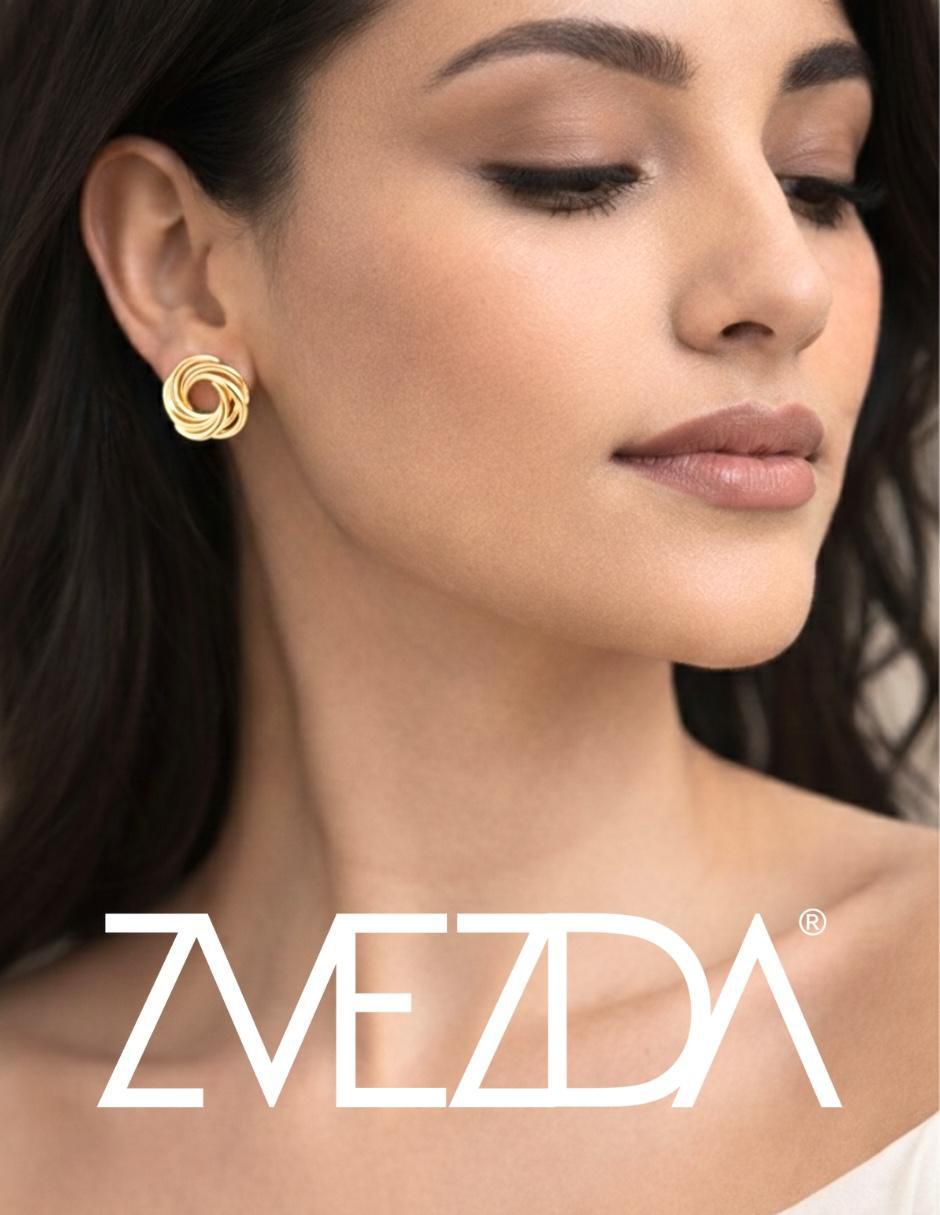 Broqueles Zvezda Aurore 18 K con acabado baño de oro