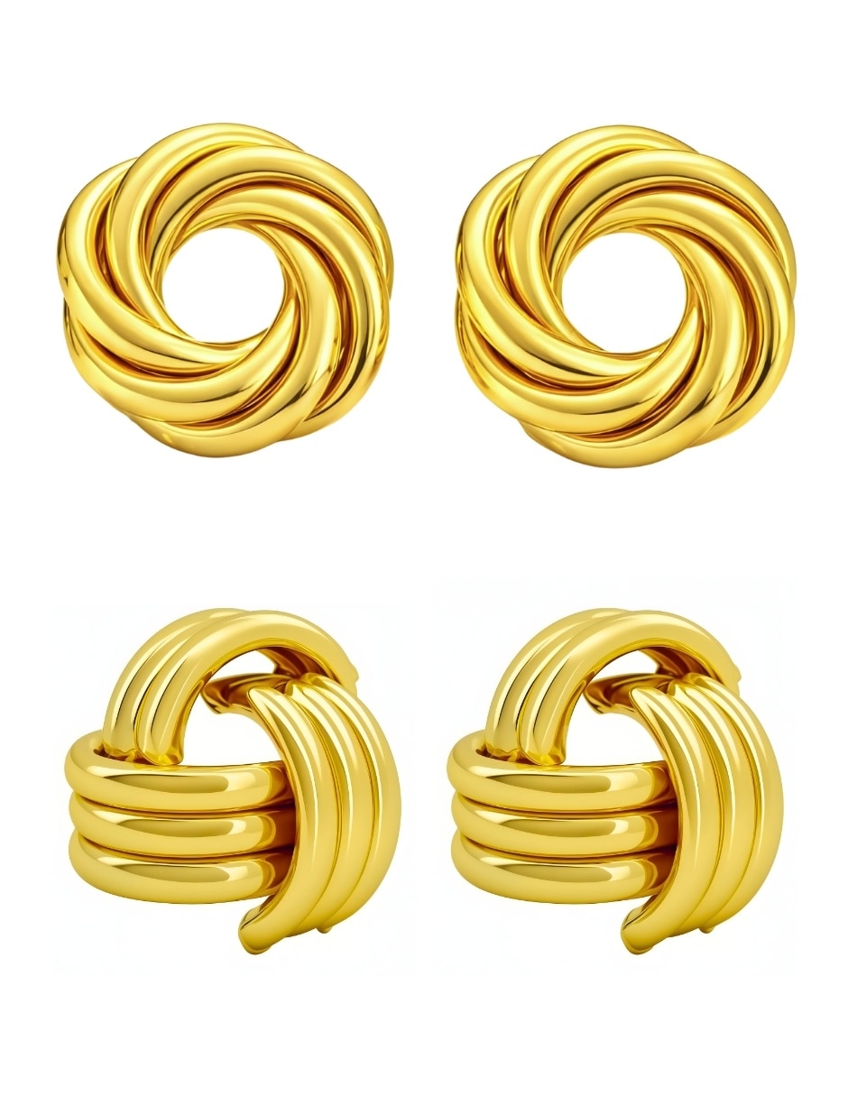 Broqueles Aurore 18 K con acabado baño de oro