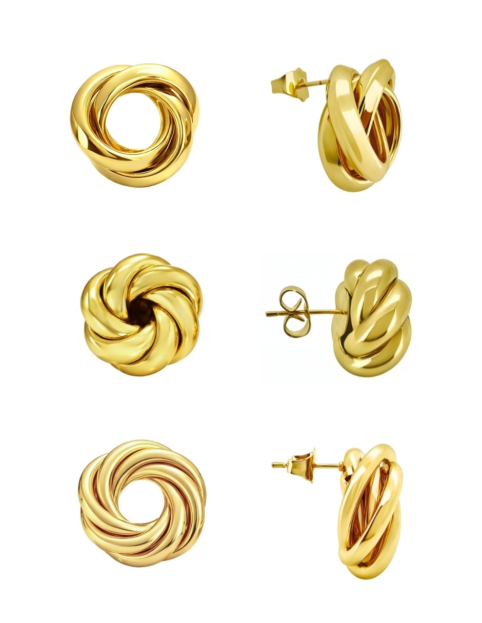Broqueles de diferentes diseños zvezda aurore de metal 18 k con acabado baño de oro