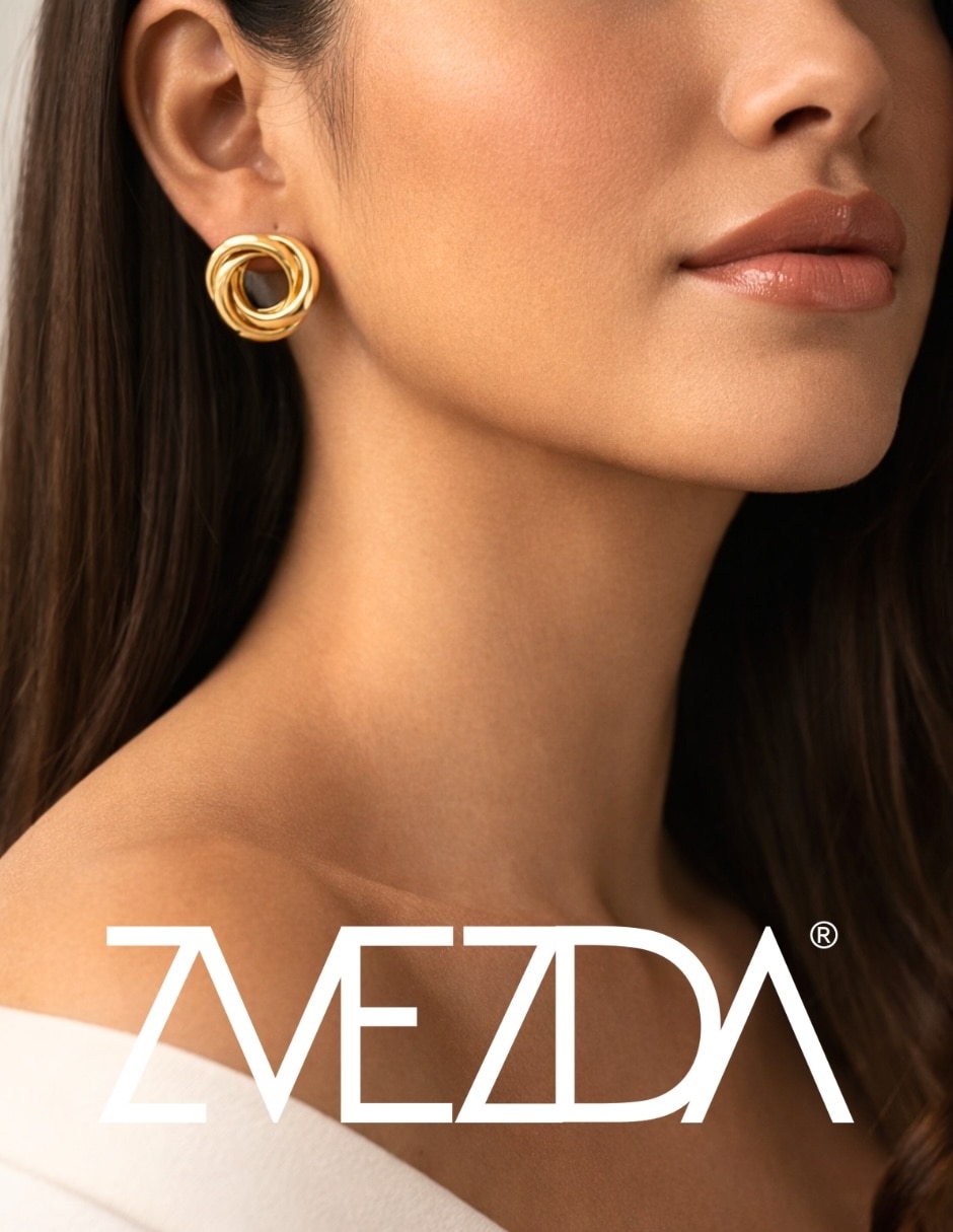 Broqueles de diferentes diseños zvezda aurore de metal 18 k con acabado baño de oro