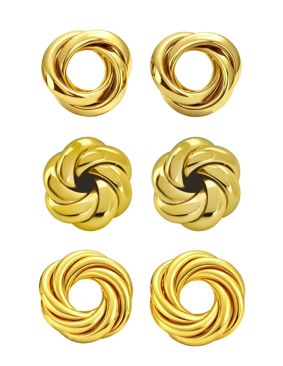 Broqueles de diferentes diseños aurore de metal 18 k con acabado baño de oro