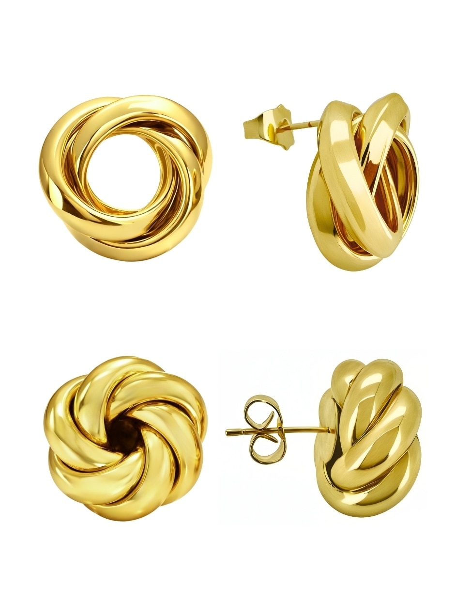 Set de aretes Zvezda Aurore con acabado chapa de oro 18 K