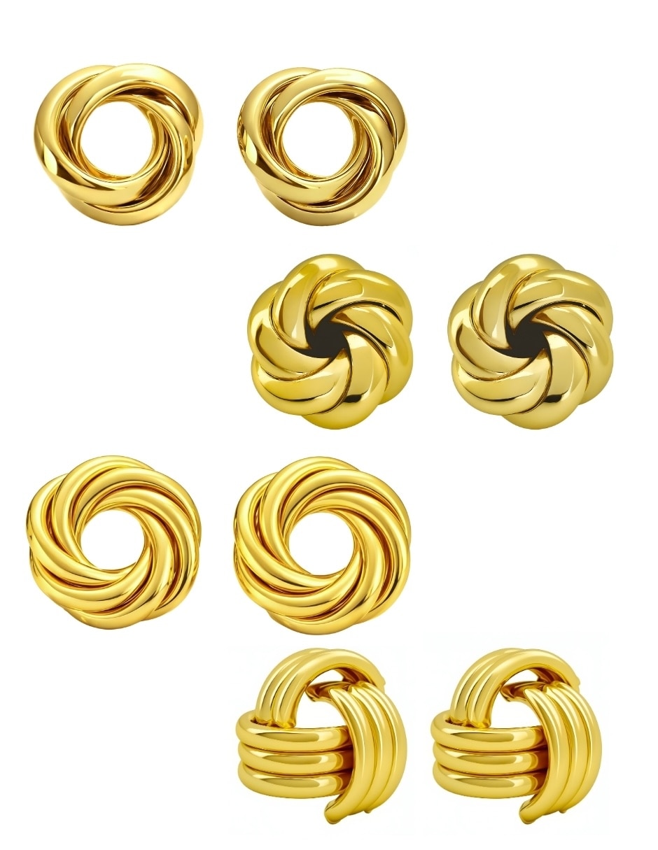 Set de aretes Aurore con acabado chapa de oro 18 K