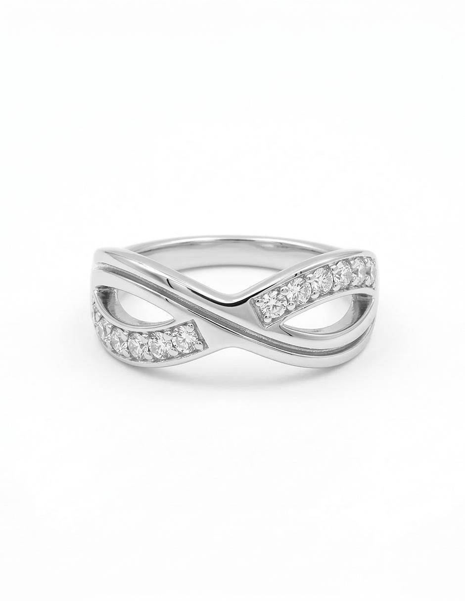 Anillo de infinito Glam pop fantasy circonita acabado brillante
