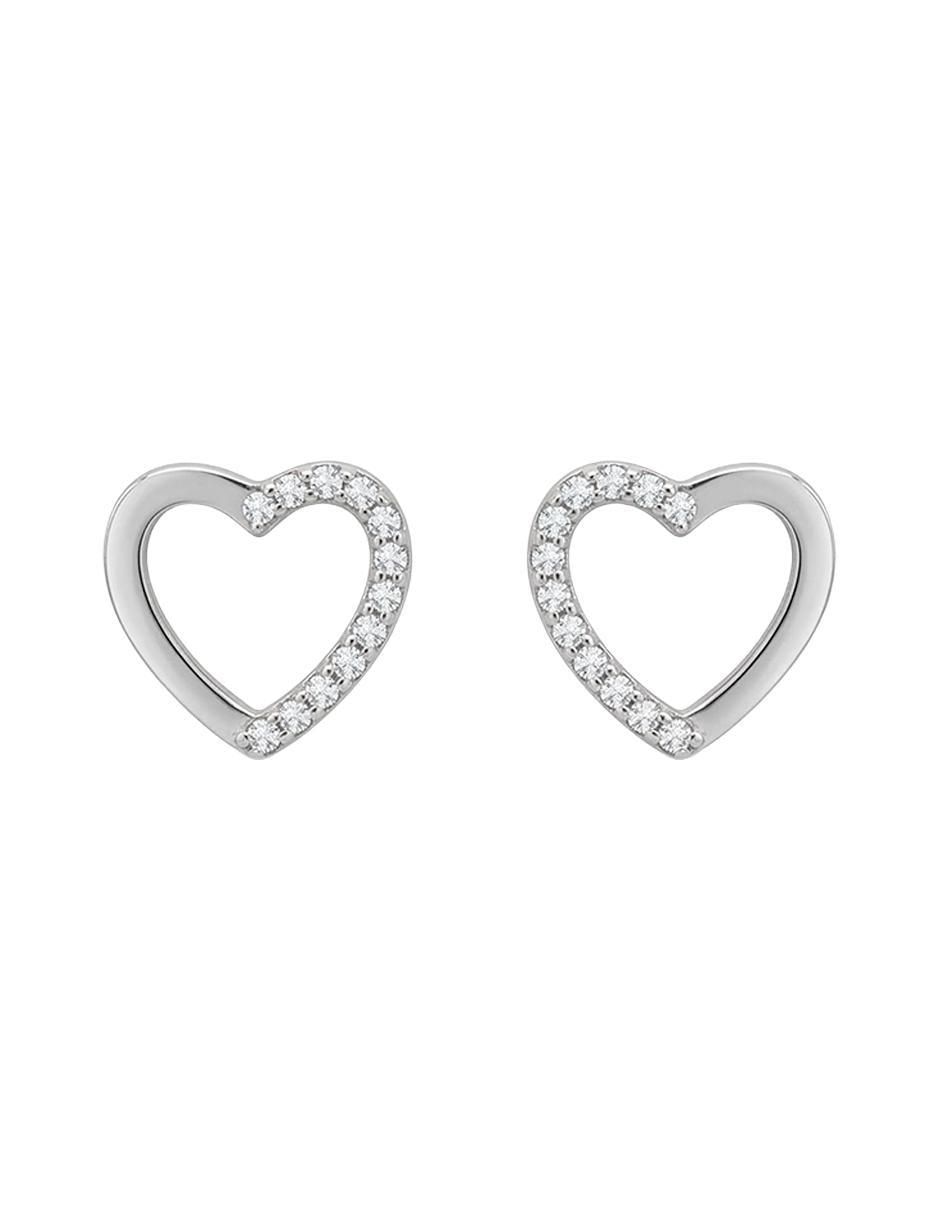 Broqueles de corazón ame jewelry glam pop fantasy con acabado brillante circonita