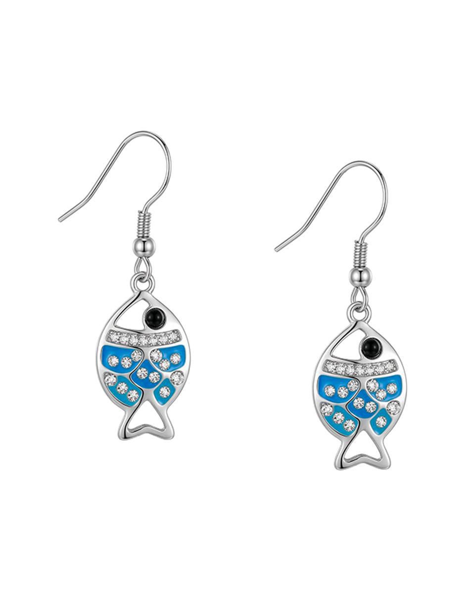 Arracadas de pez ame jewelry glam pop fantasy con acabado brillante circonita