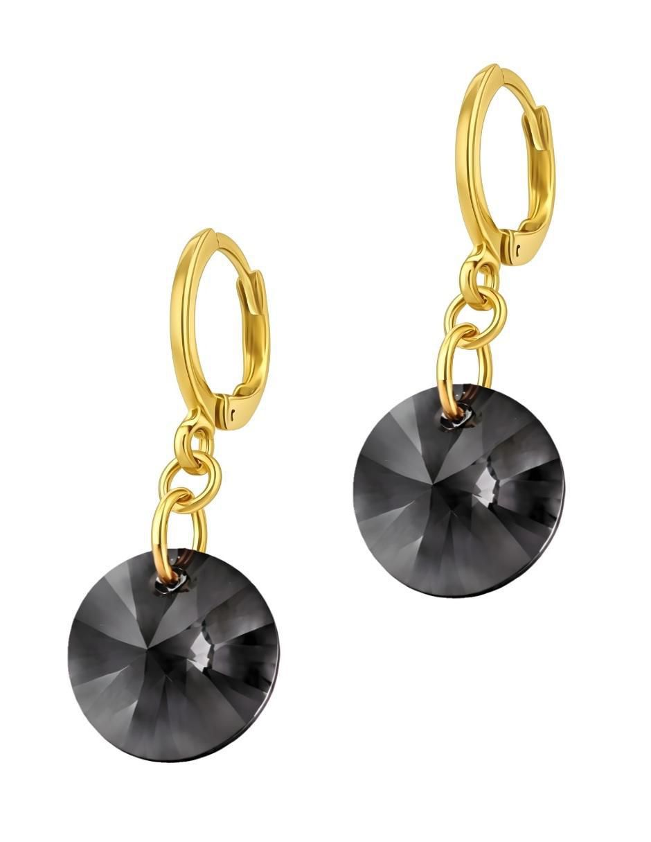 Aretes y collar Zvezda Aurore con chapa de oro 18 K cristal