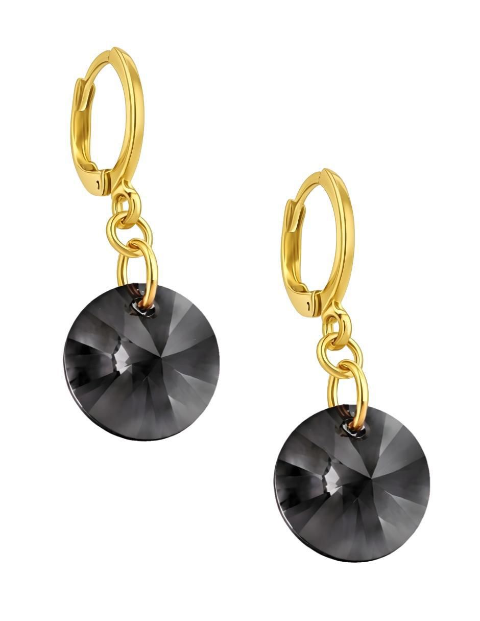 Aretes y collar Zvezda Aurore con chapa de oro 18 K cristal
