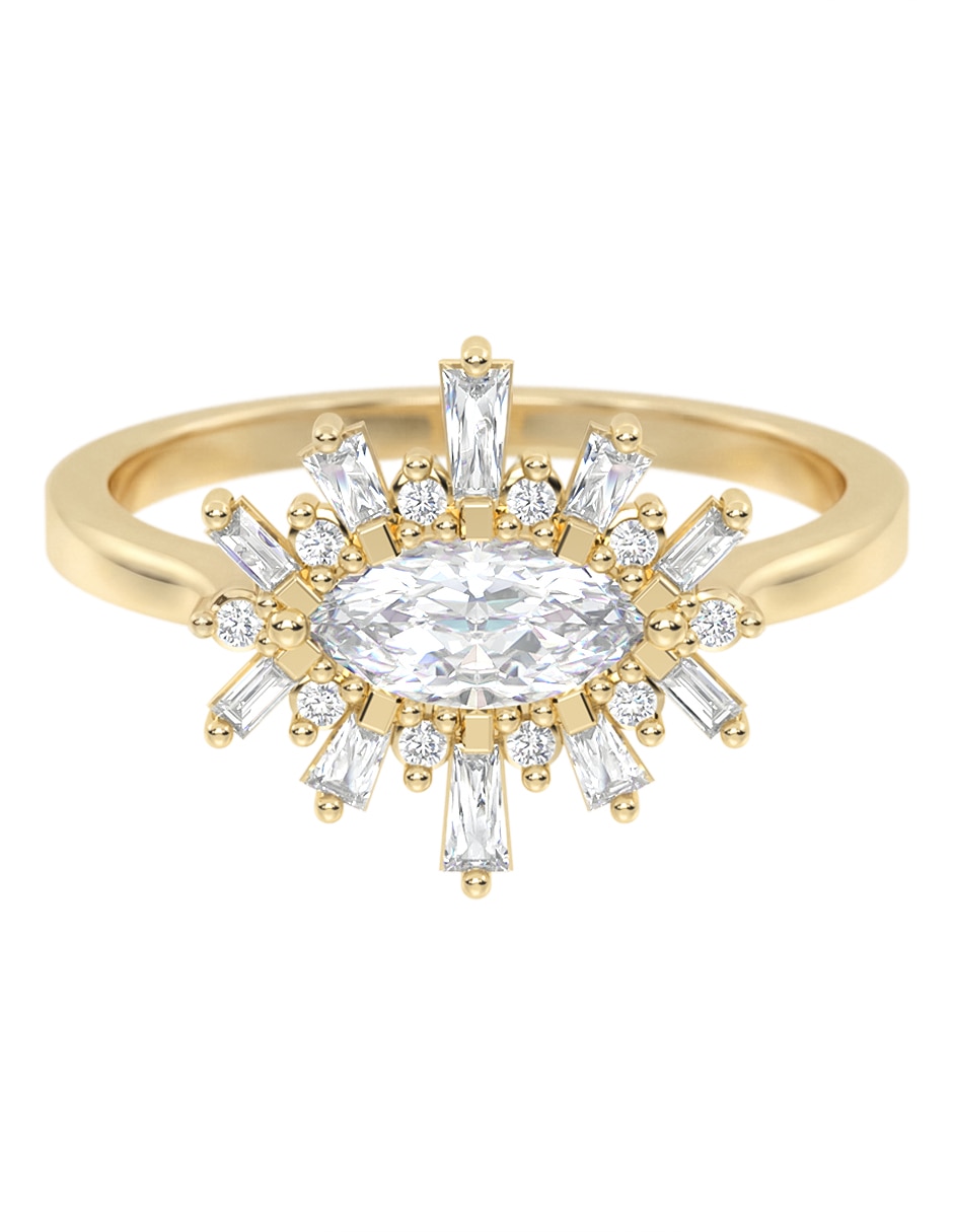 Anillo 14 k de oro zirconia brillante Anillo 14 k de oro zirconia brillante