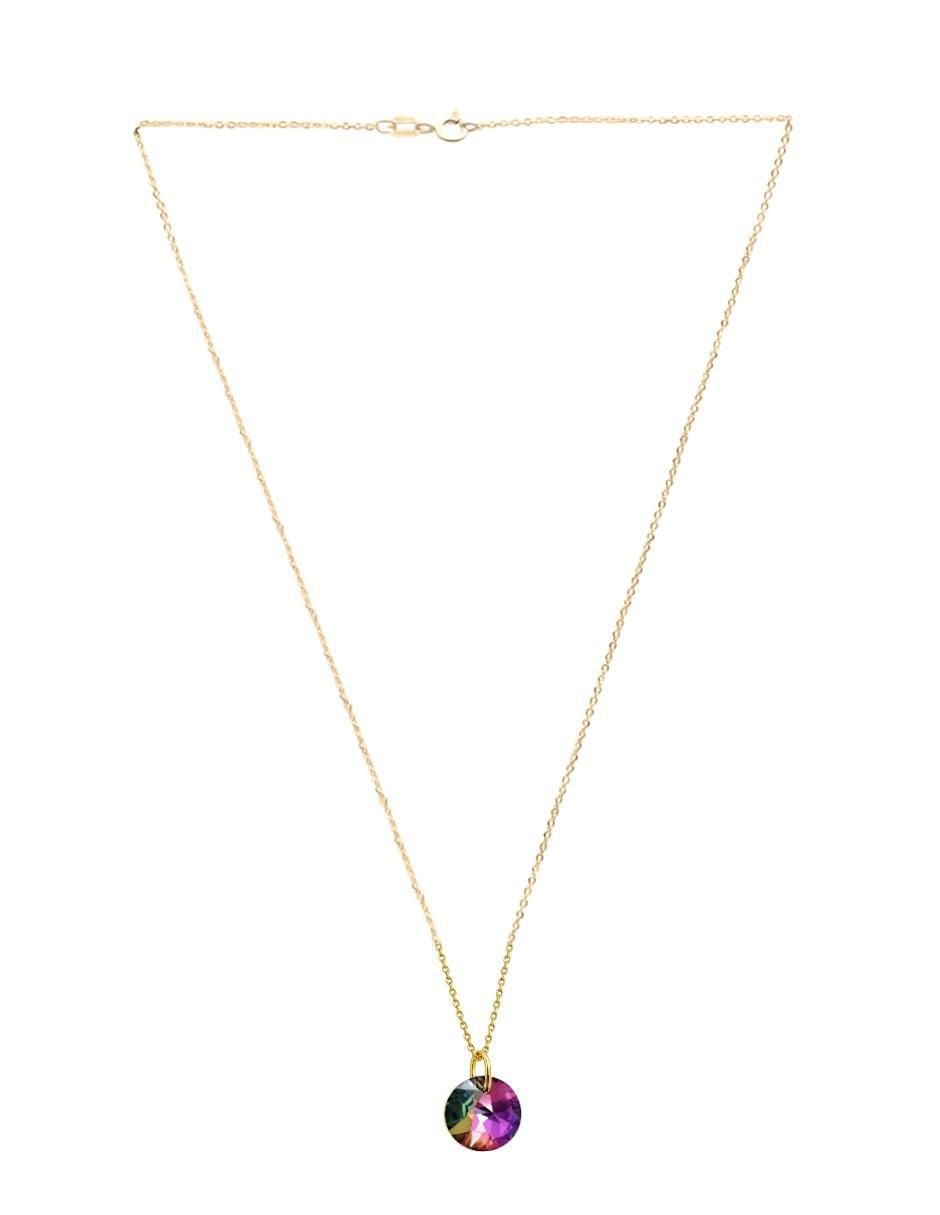 Aretes y collar Zvezda Aurore con chapa de oro 18 K cristal