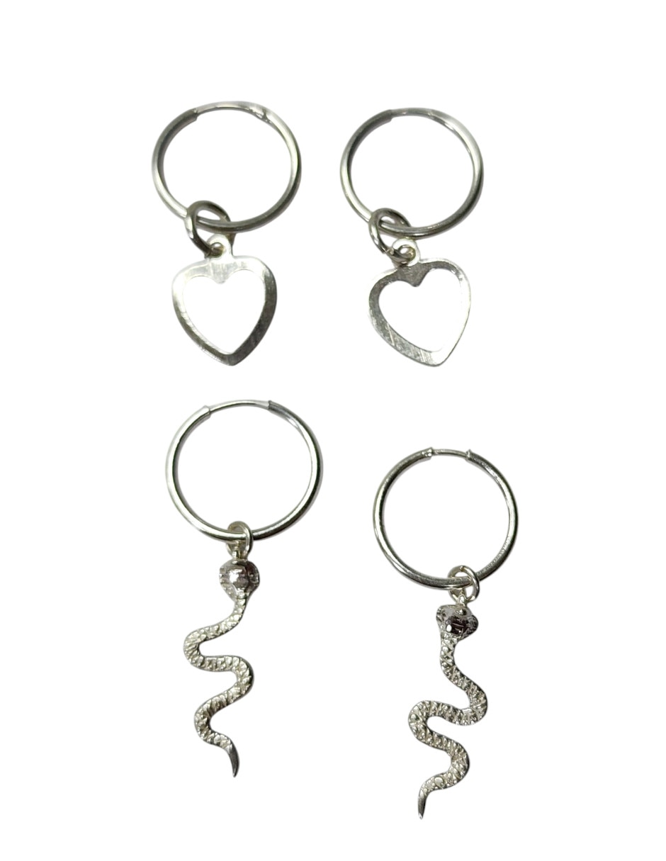 Aretes de plata P 925 con acabado brillante