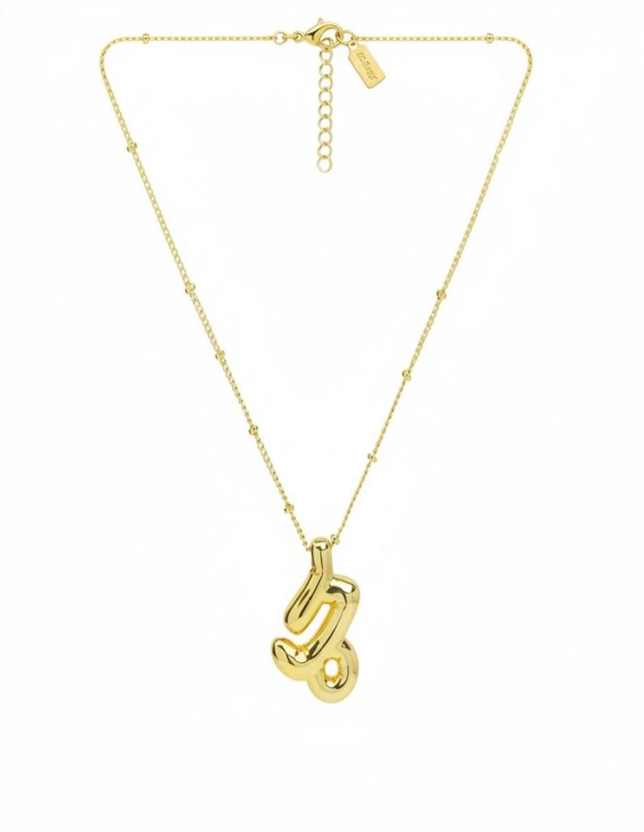 Collar con dije de Capricornio Zodiaco de oro laminado 10 K