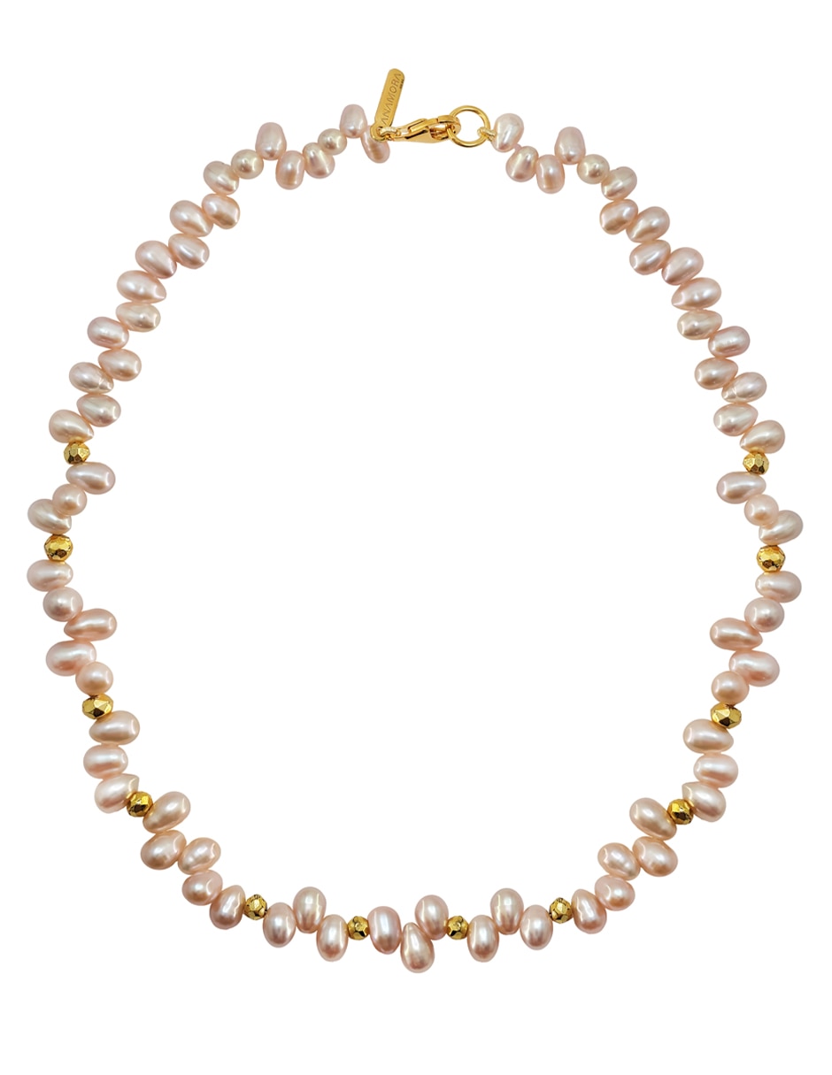 Collar con acabado baño de oro 14 k
