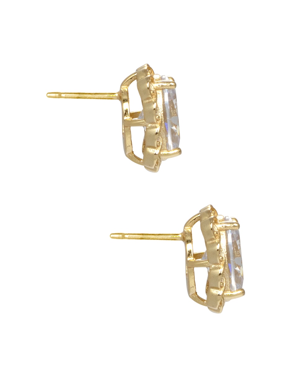 Broqueles ovalada vintage de plata p 925 con acabado liso pavé zirconia 3