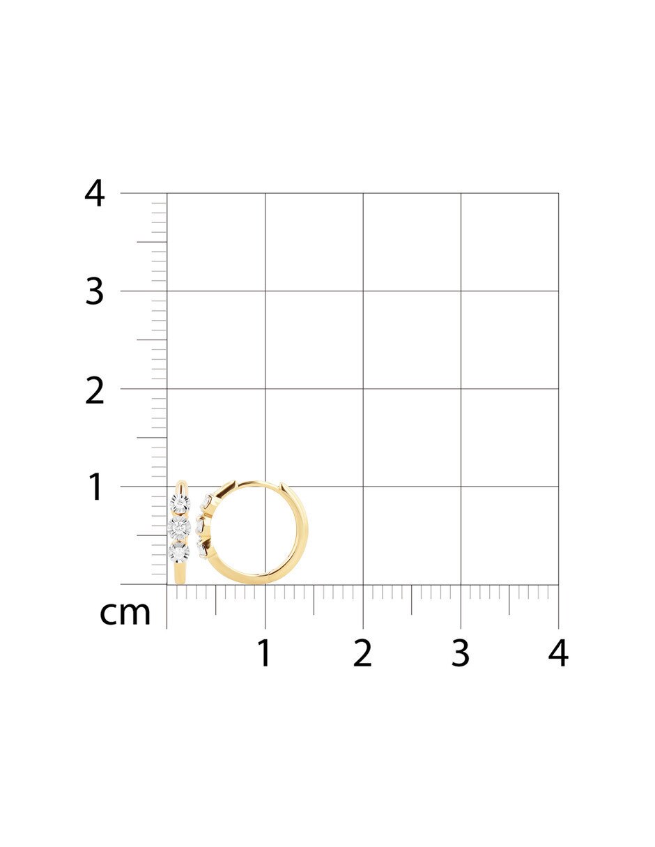 Arracadas de oro amarillo 14 K con acabado brillante diamante 5