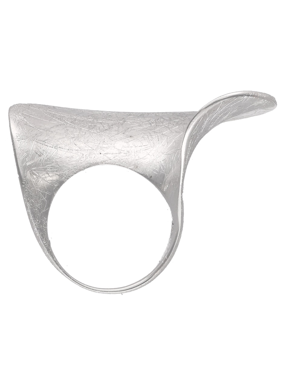 Anillo asimétrico P 925 de plata mate 2