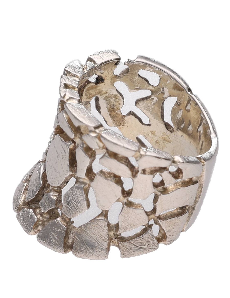 Anillo asimétrico P 925 de plata mate 3