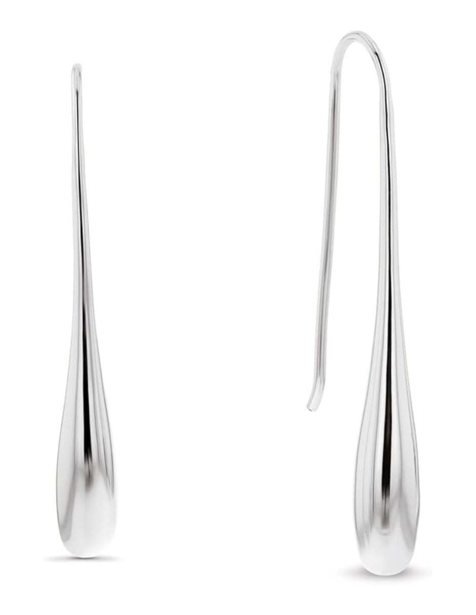 Aretes de gota Teardrop de plata P 925 con acabado pulido 5