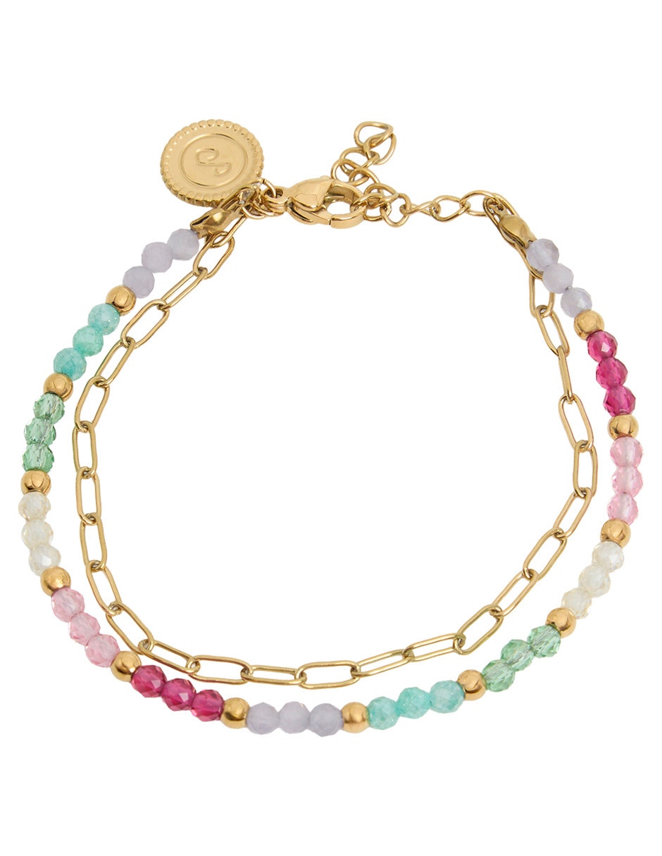 Pulsera con acabado baño de oro 18 K