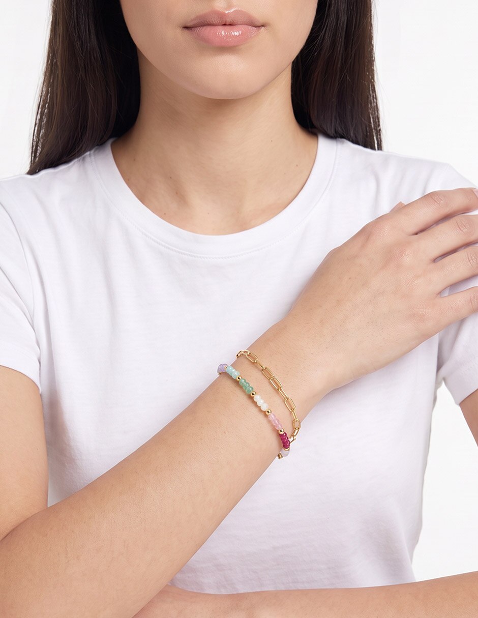Pulsera con acabado baño de oro 18 K 3