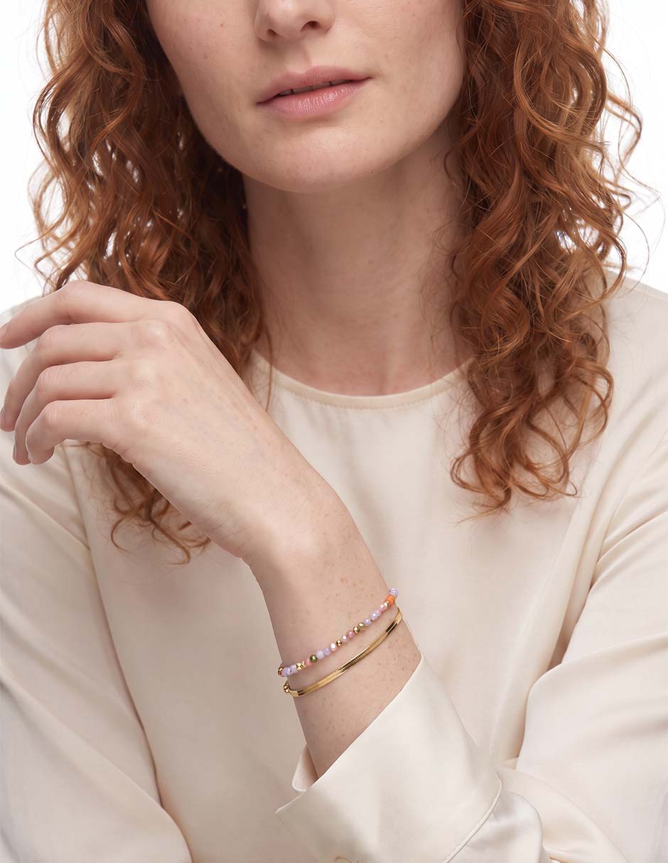 Pulsera con cristal acabado baño de oro 18 k 2