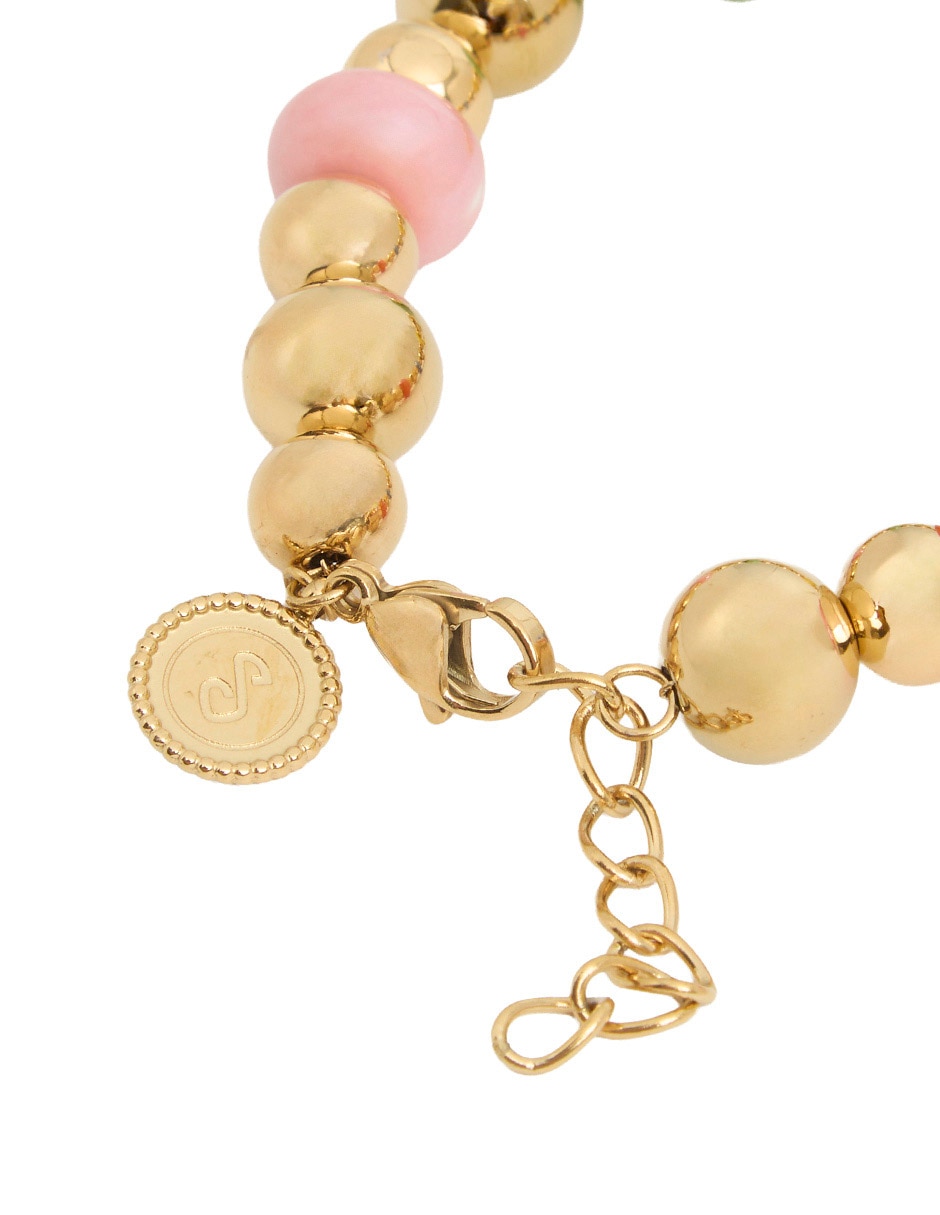 Pulsera con cerámica acabado baño de oro 18 K 2