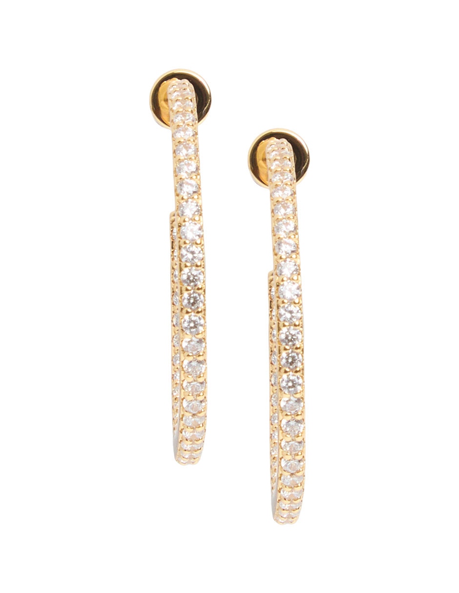 Aretes cortos de flor con acabado baño de oro 18 K