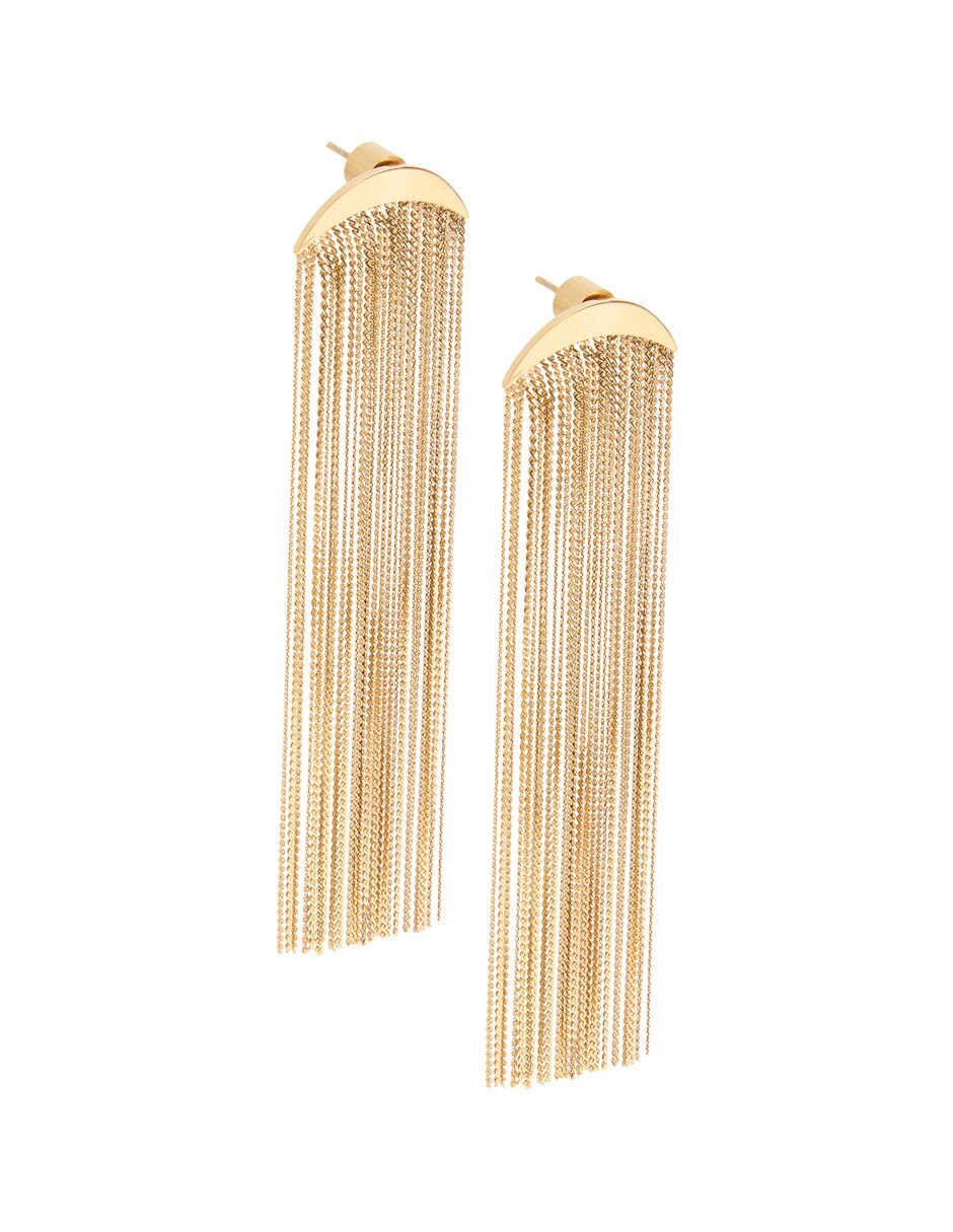 Aretes cortos de flor con acabado baño de oro 18 K
