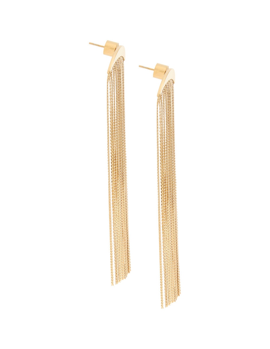 Aretes cortos de flor con acabado baño de oro 18 K
