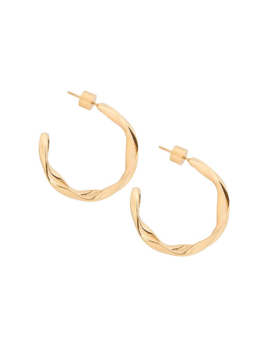 Arracadas de baño de oro 18 k acabado brillante
