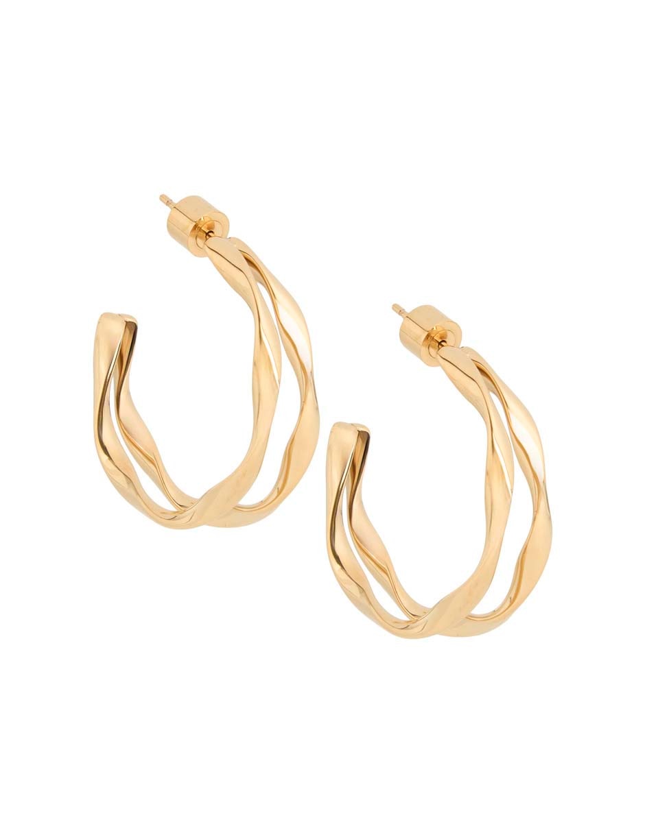Arracadas de baño de oro 18 k acabado brillante 3