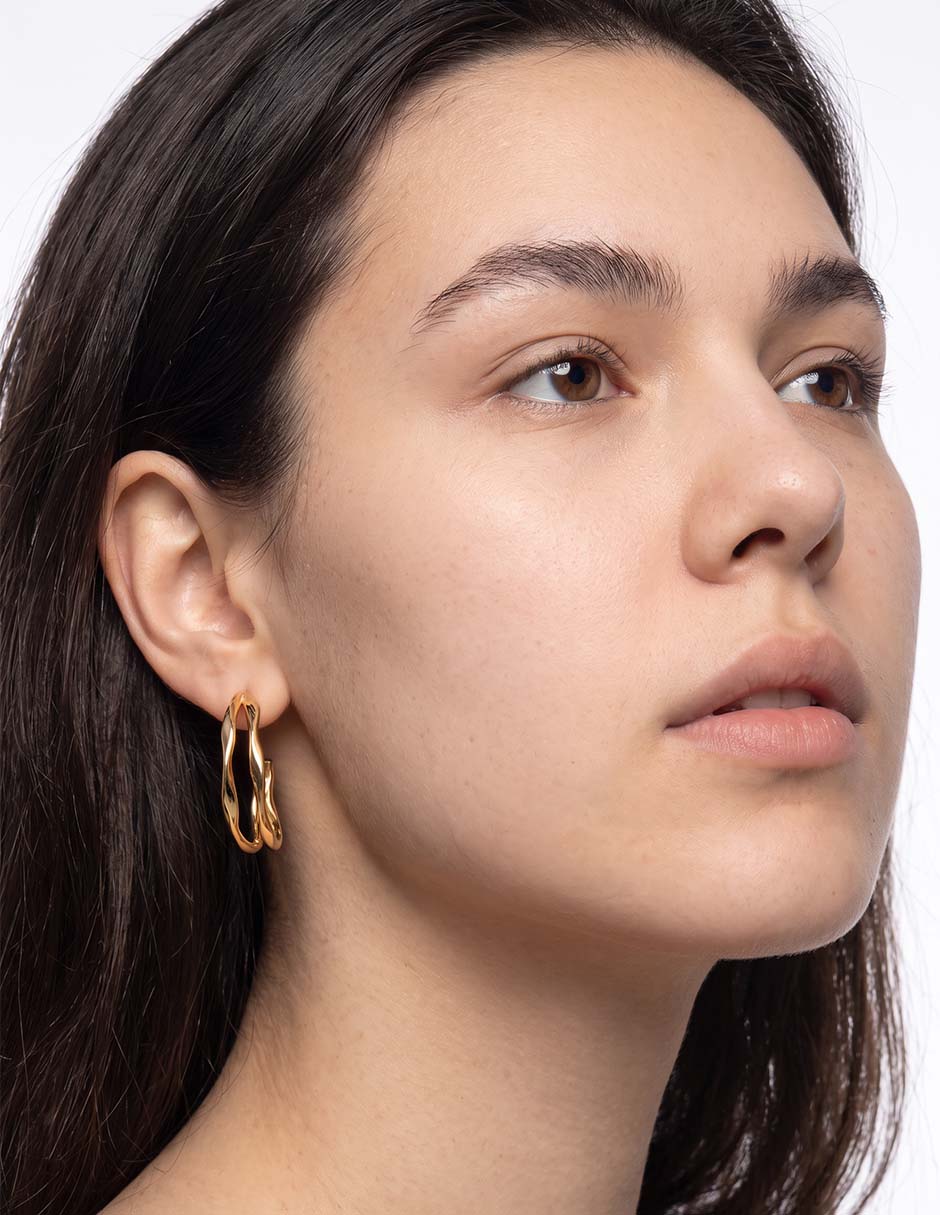 Arracadas de baño de oro 18 k acabado brillante 2