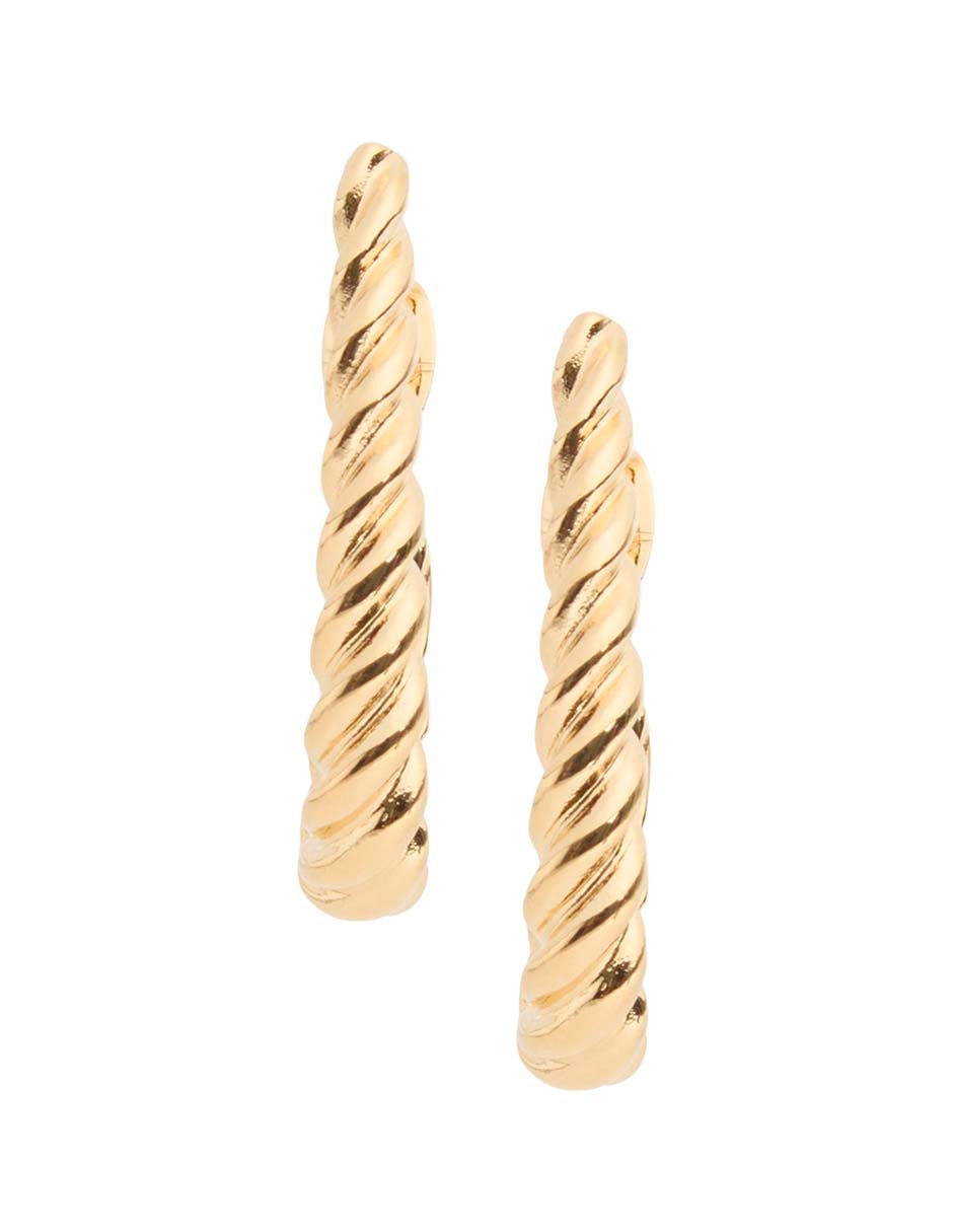 Aretes largo con acabado baño de oro 18 k 4