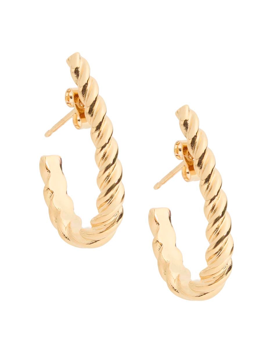 Aretes largo con acabado baño de oro 18 k 3
