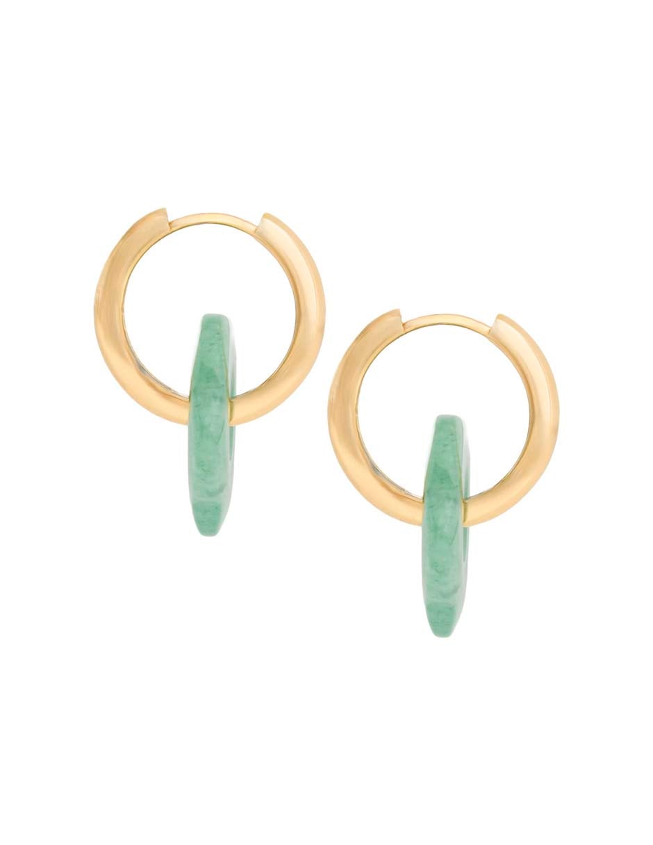 Aretes cortos de flor con acabado baño de oro 18 k 4