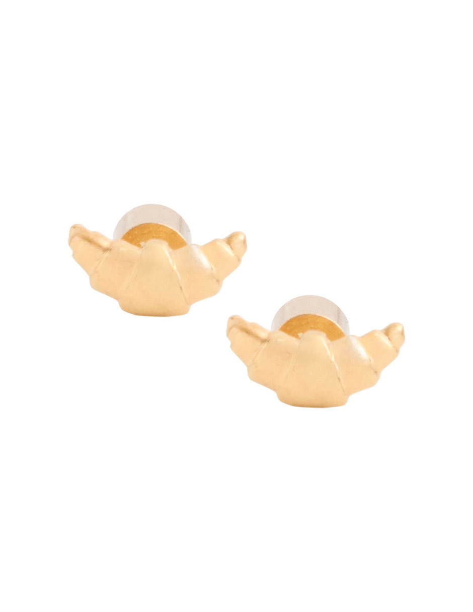 Broqueles con acabado baño de oro 18 k