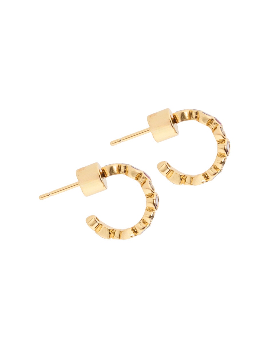 Arete corto circular de baño de oro 18 k con acabado brillante Arete corto circular de baño de oro 18 k con acabado brillante