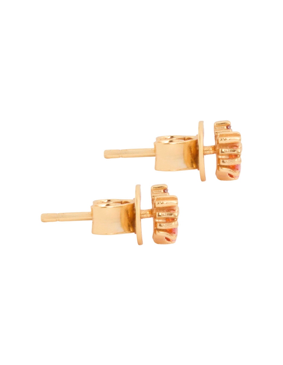 Arete individual con acabado baño de oro 18 K 4