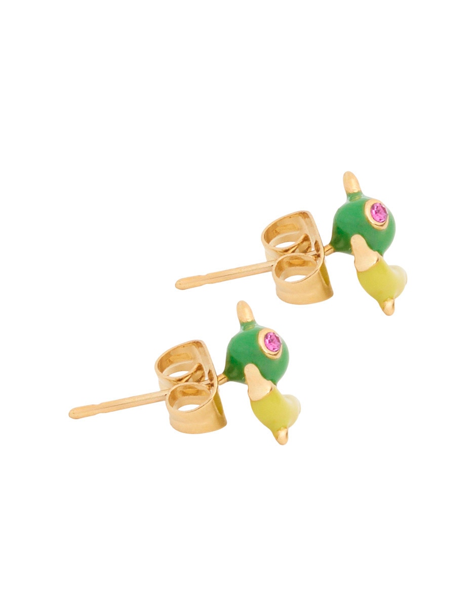 Arete corto con acabado baño de oro 18 k 3