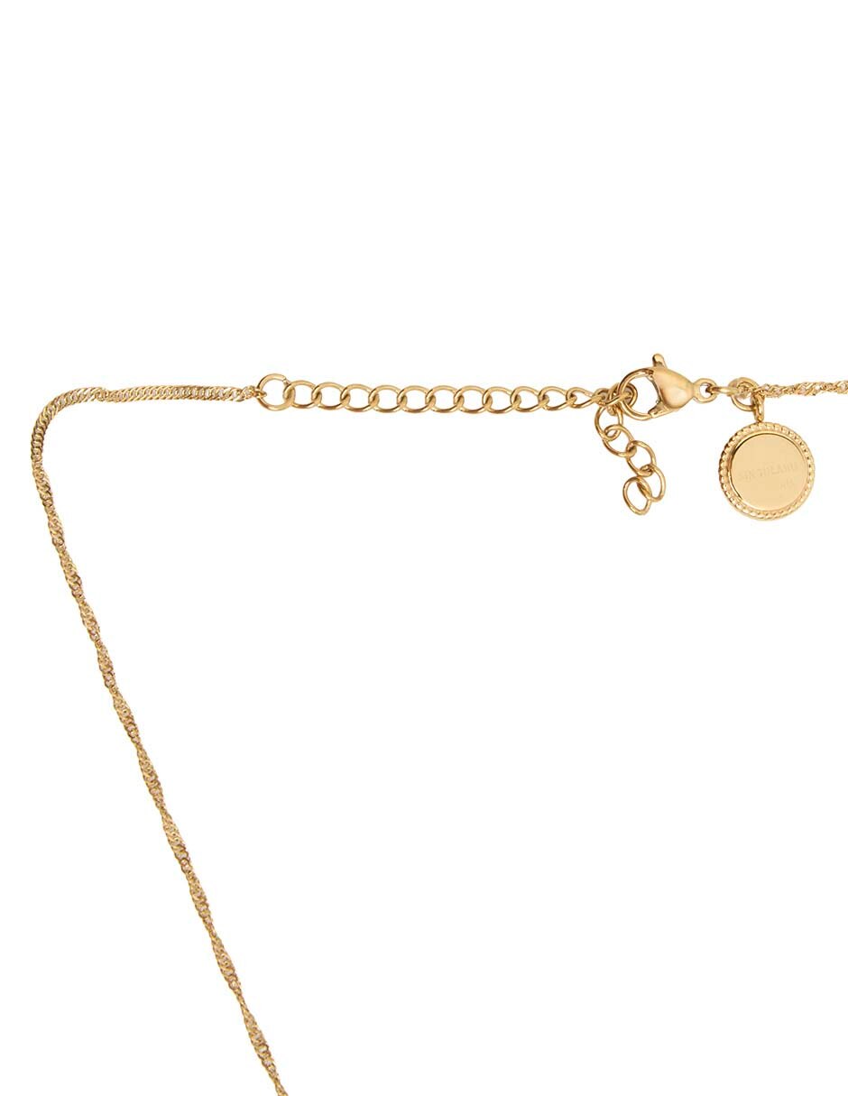 Aretes cortos de flor con acabado baño de oro 18 K 4