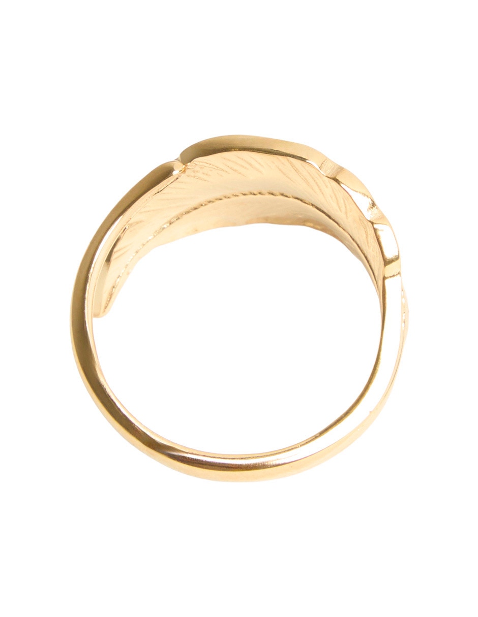 Anillo de hoja con acabado baño de oro 18 k 3