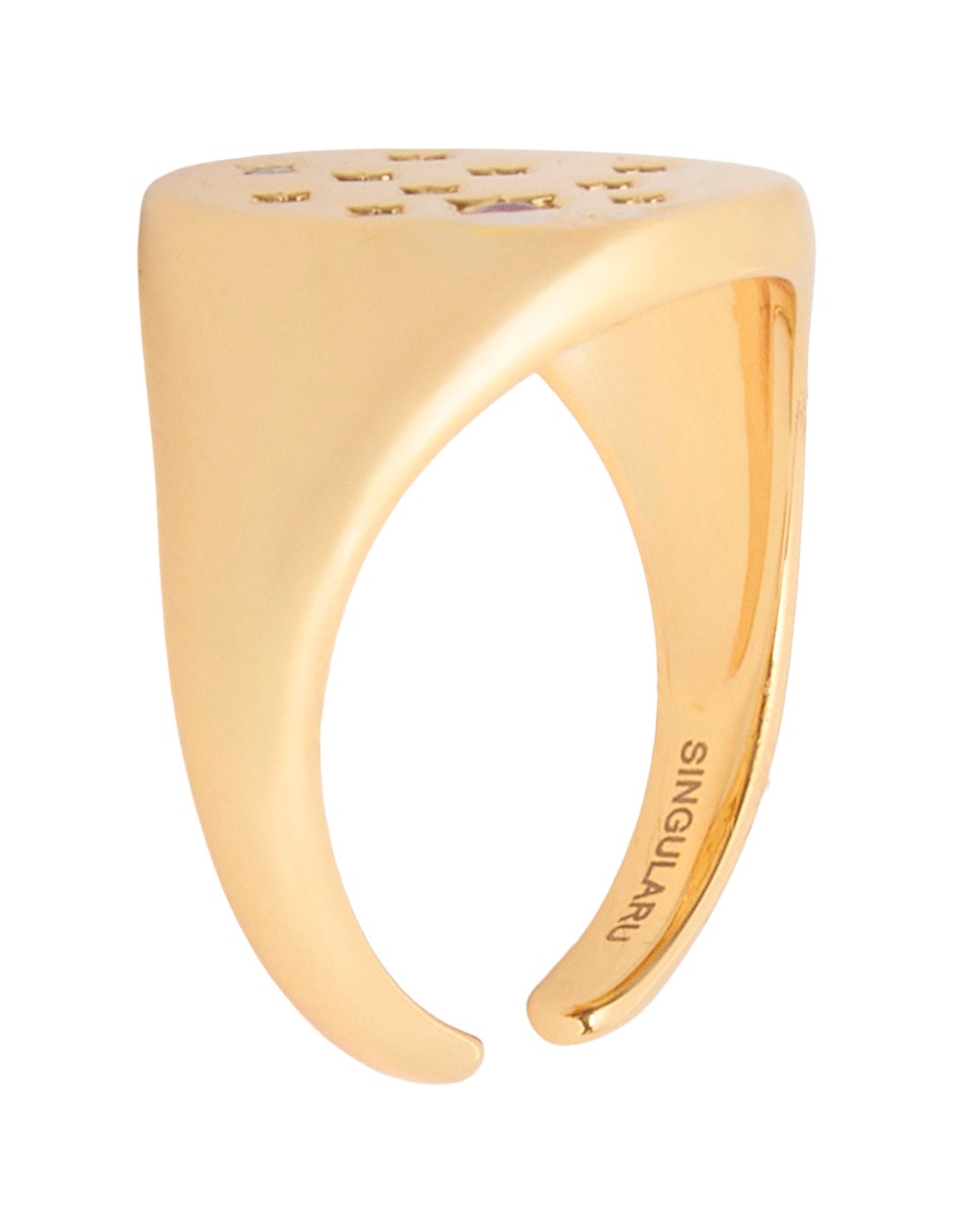 Anillo circonita baño de oro 18 k 2